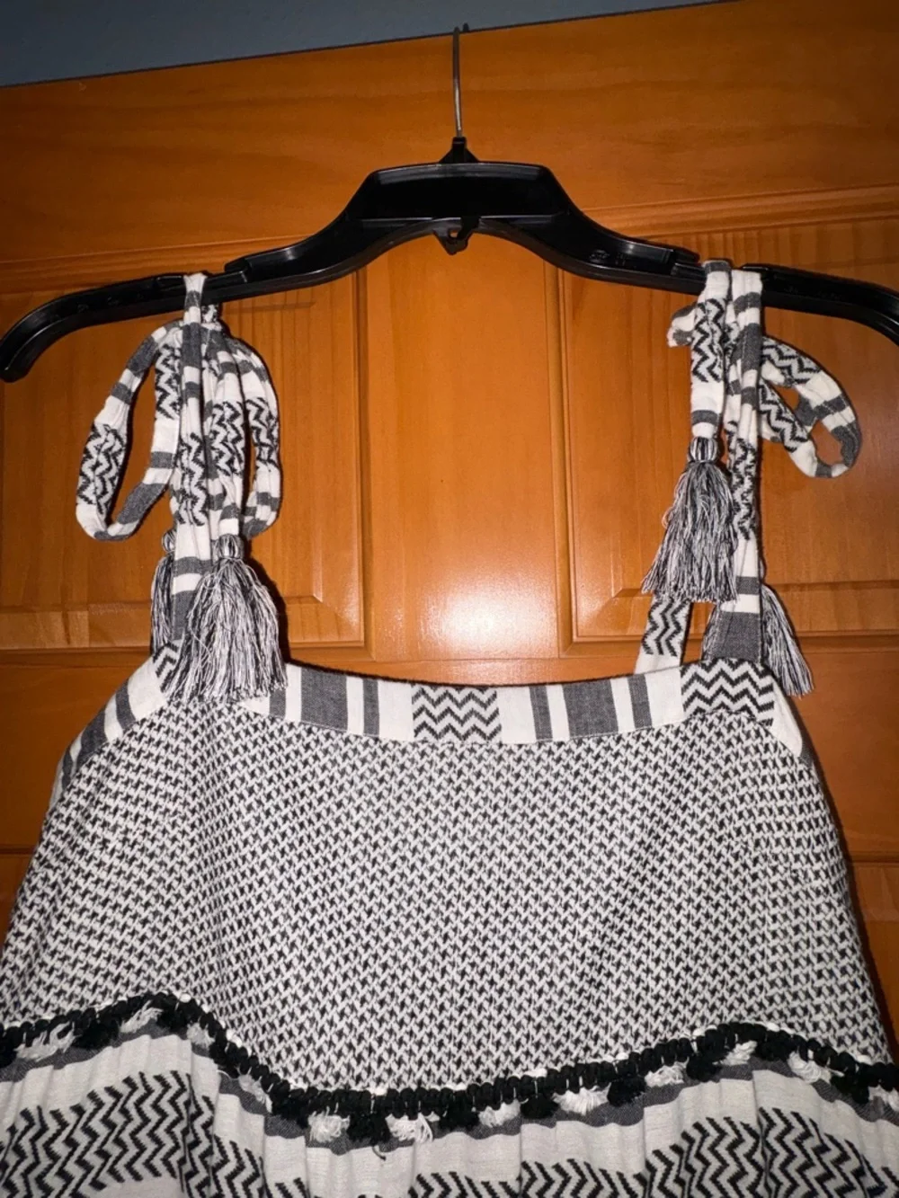 Veronica Beard Quartz Black & White Tie-Shoulder Maxi Dress - Small - Picture 8 of 11